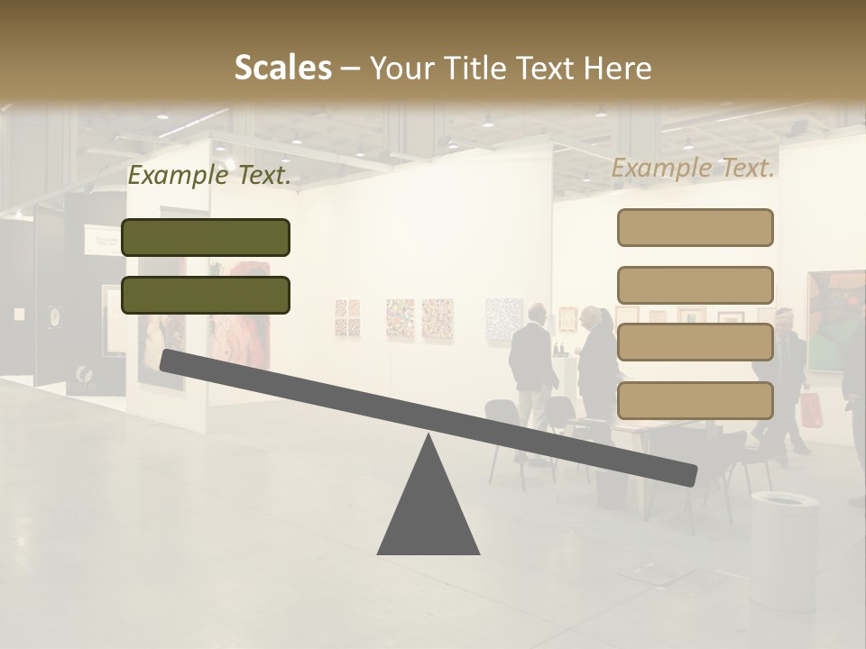 A Group Of People Standing Around A Room PowerPoint Template