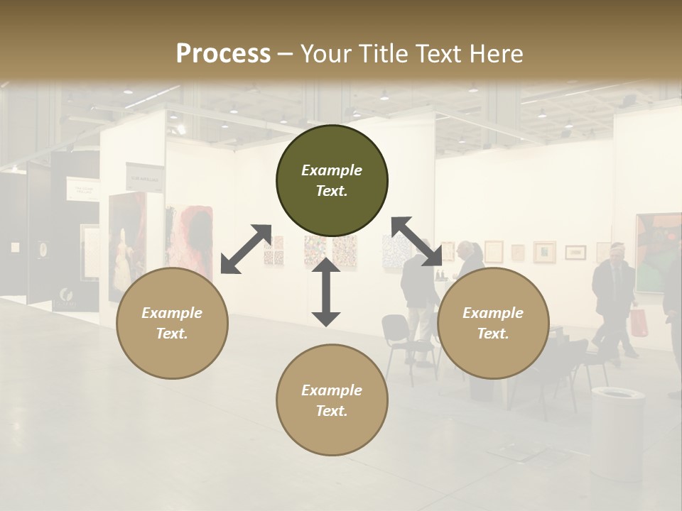 A Group Of People Standing Around A Room PowerPoint Template
