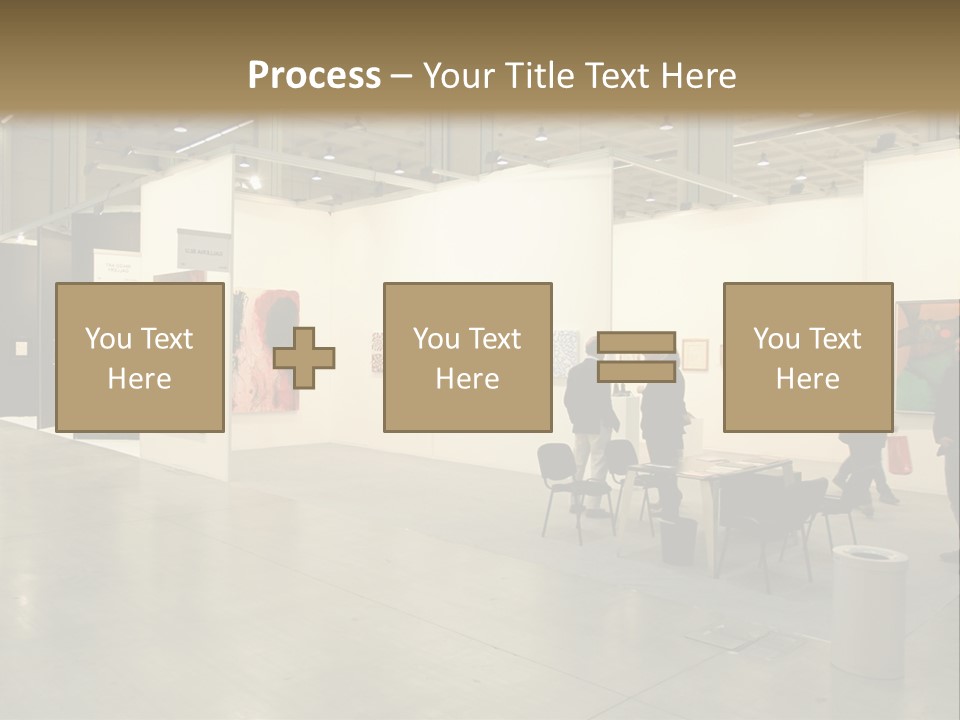 A Group Of People Standing Around A Room PowerPoint Template