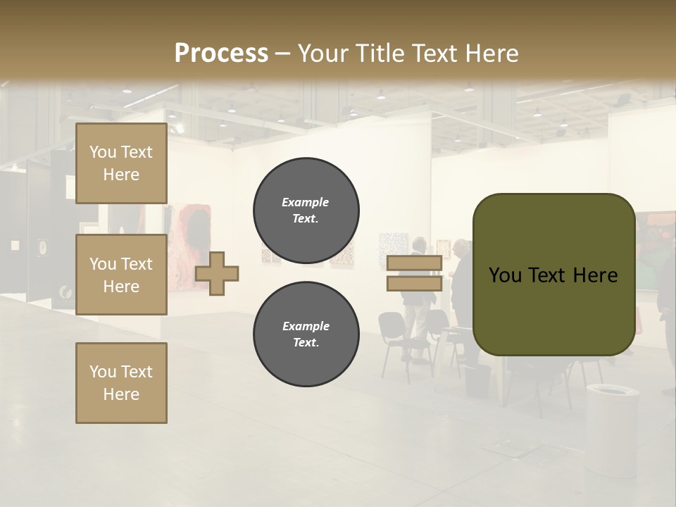 A Group Of People Standing Around A Room PowerPoint Template