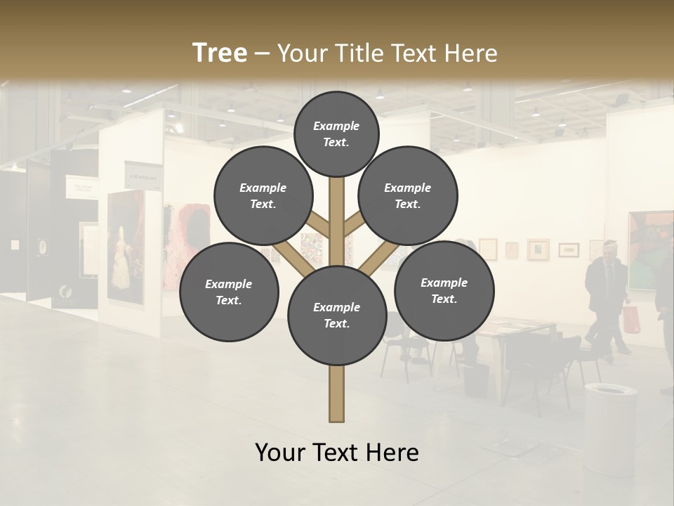 A Group Of People Standing Around A Room PowerPoint Template