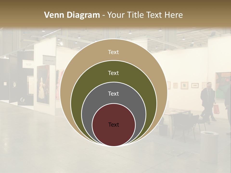 A Group Of People Standing Around A Room PowerPoint Template