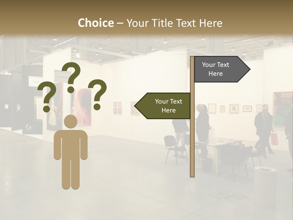 A Group Of People Standing Around A Room PowerPoint Template