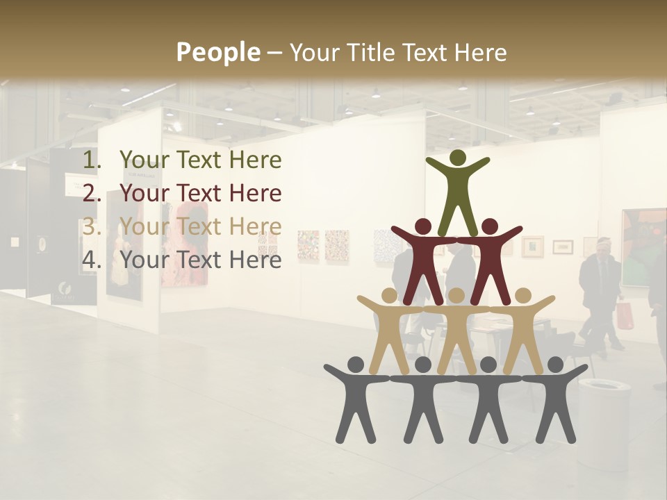 A Group Of People Standing Around A Room PowerPoint Template