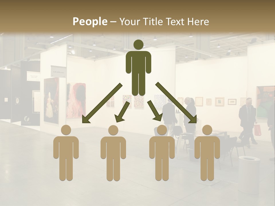 A Group Of People Standing Around A Room PowerPoint Template