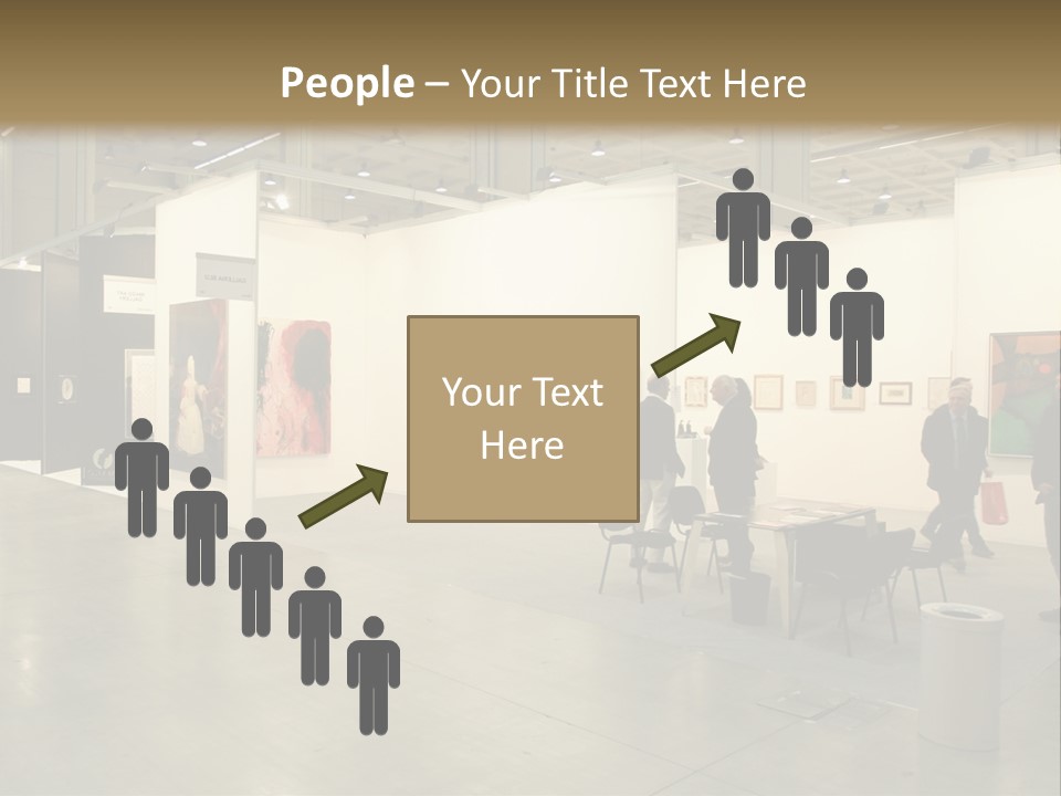 A Group Of People Standing Around A Room PowerPoint Template