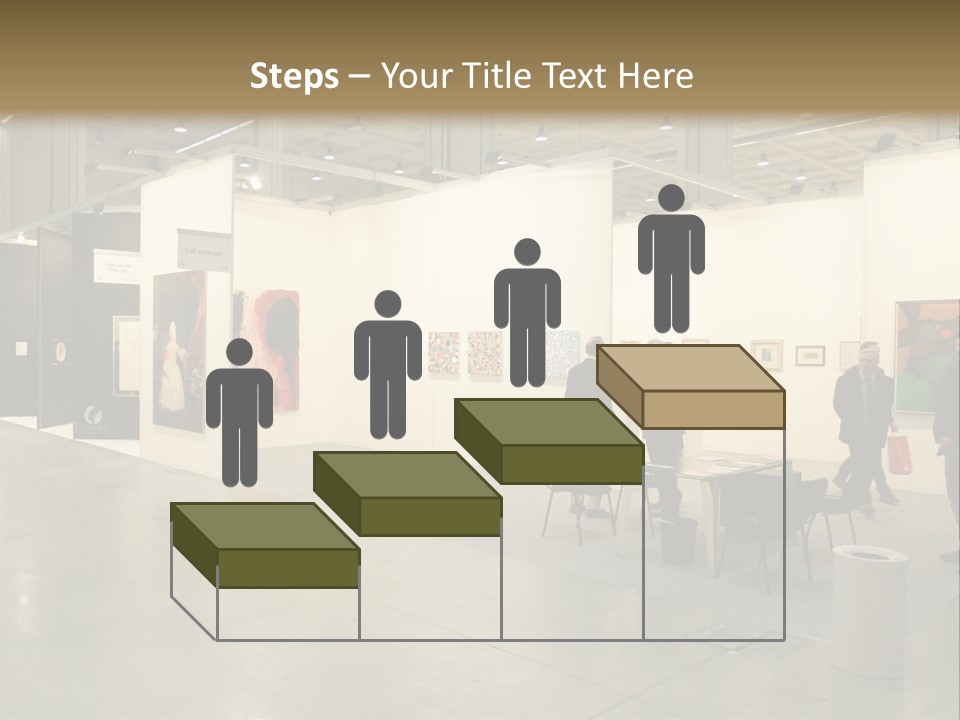 A Group Of People Standing Around A Room PowerPoint Template