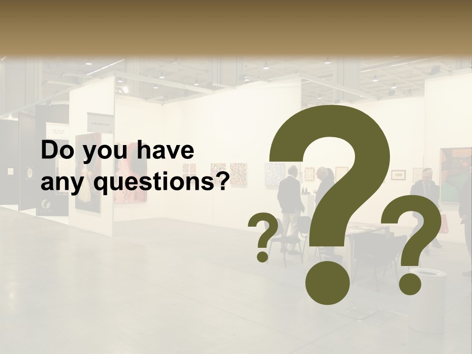 A Group Of People Standing Around A Room PowerPoint Template