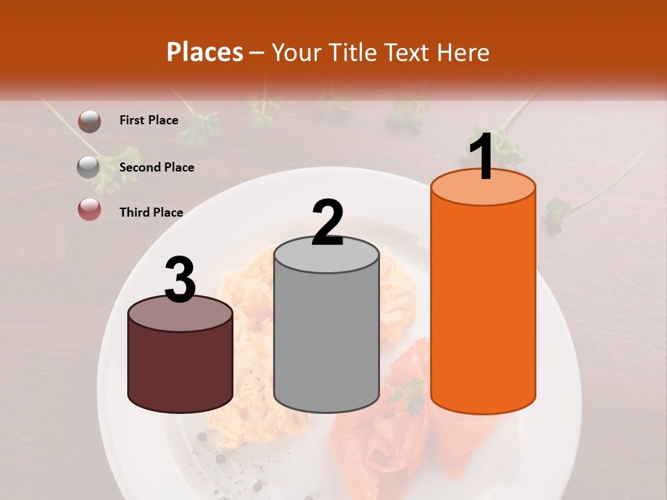 A Plate Of Food On A Wooden Table PowerPoint Template