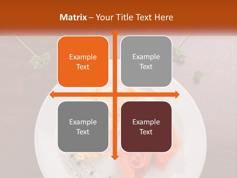 A Plate Of Food On A Wooden Table PowerPoint Template