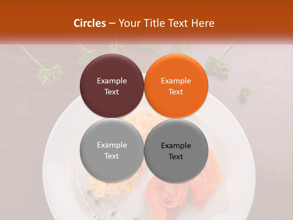 A Plate Of Food On A Wooden Table PowerPoint Template