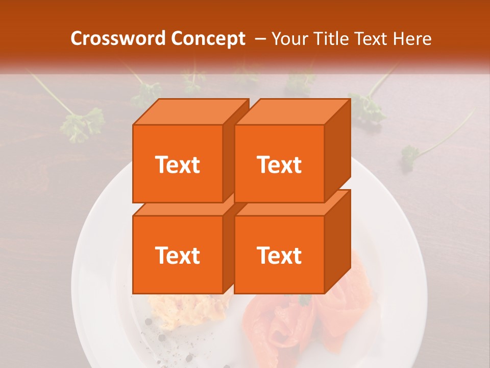 A Plate Of Food On A Wooden Table PowerPoint Template