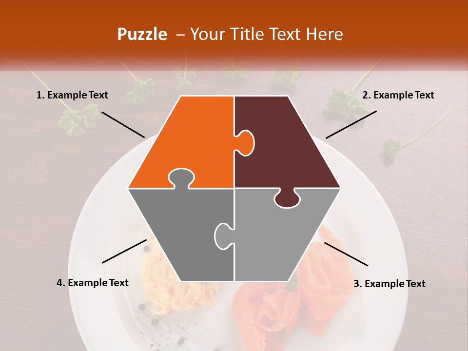 A Plate Of Food On A Wooden Table PowerPoint Template