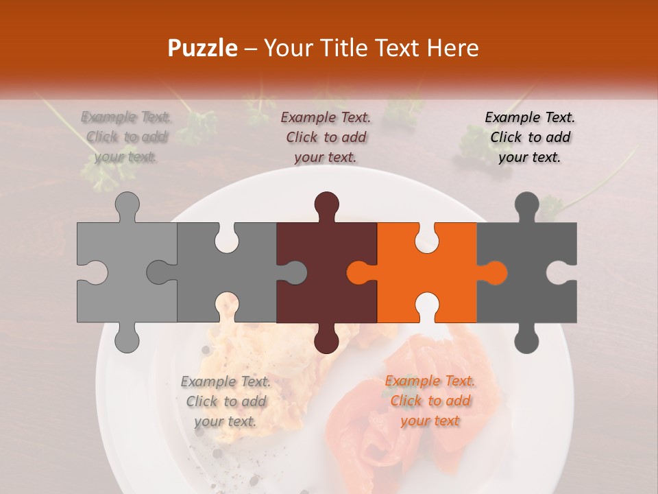 A Plate Of Food On A Wooden Table PowerPoint Template