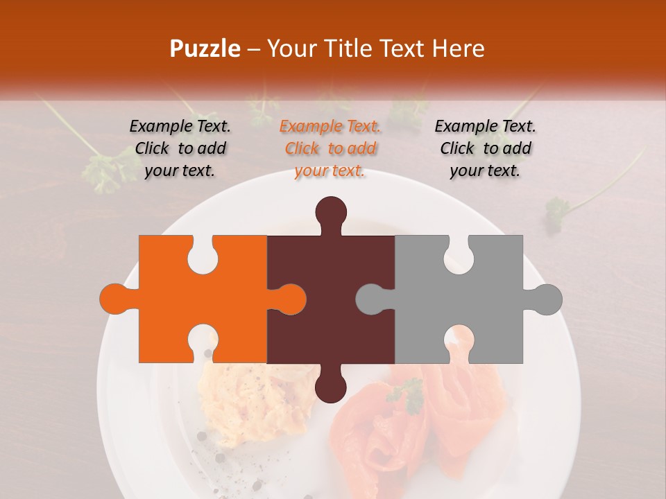 A Plate Of Food On A Wooden Table PowerPoint Template