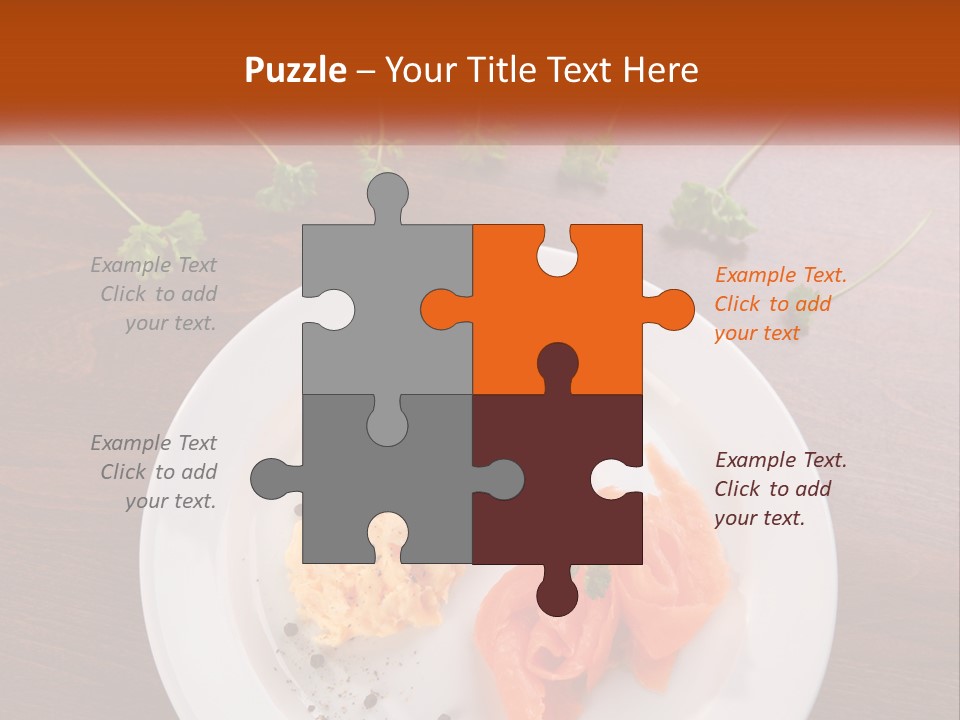 A Plate Of Food On A Wooden Table PowerPoint Template