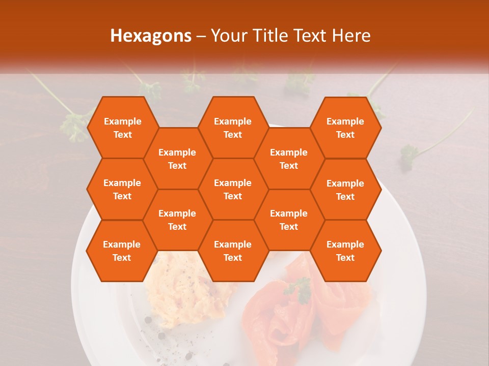 A Plate Of Food On A Wooden Table PowerPoint Template