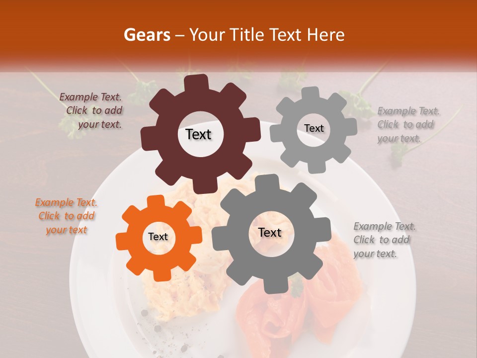 A Plate Of Food On A Wooden Table PowerPoint Template