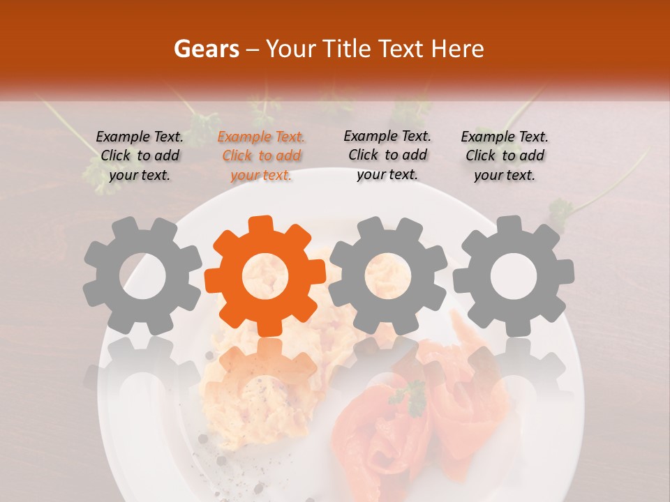 A Plate Of Food On A Wooden Table PowerPoint Template