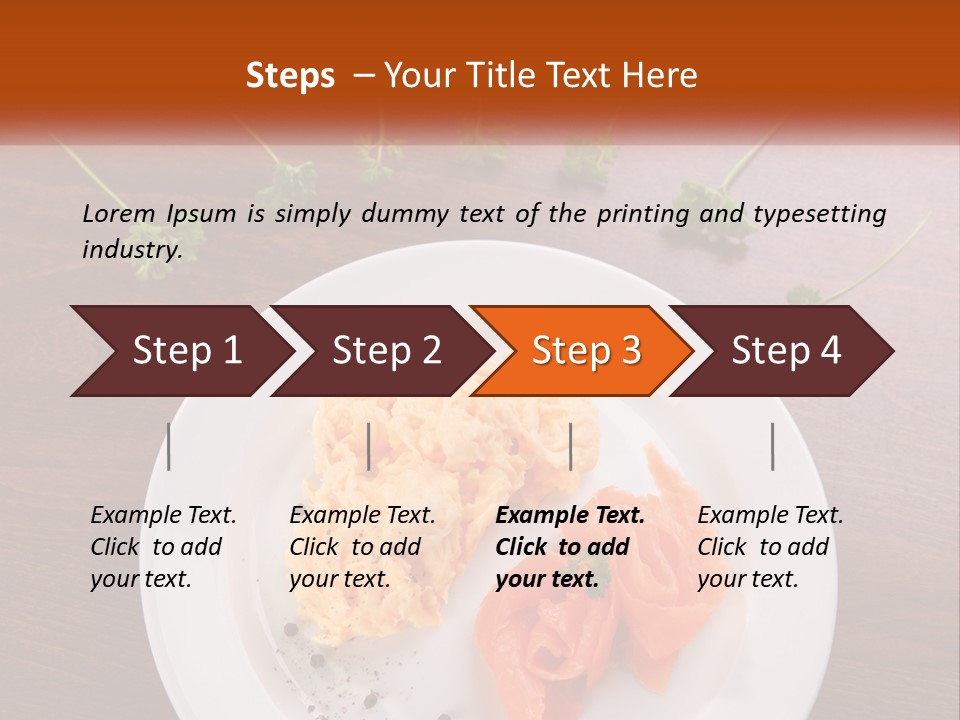 A Plate Of Food On A Wooden Table PowerPoint Template