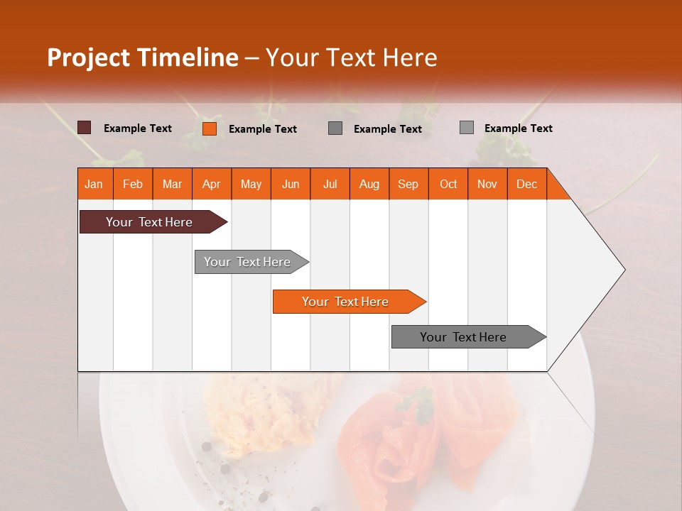 A Plate Of Food On A Wooden Table PowerPoint Template