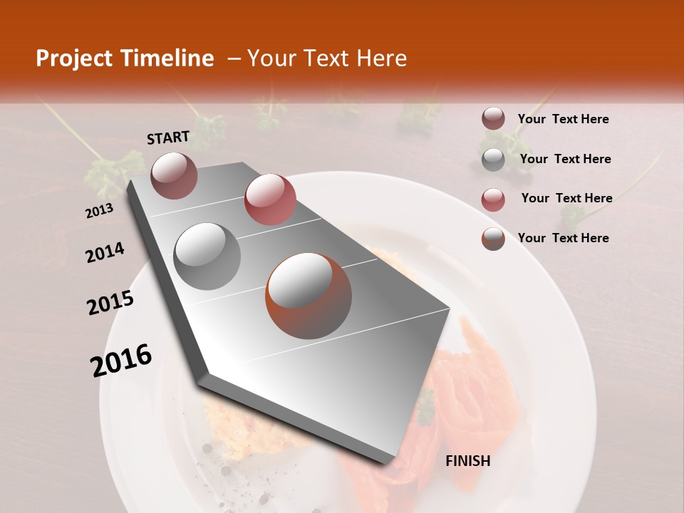 A Plate Of Food On A Wooden Table PowerPoint Template