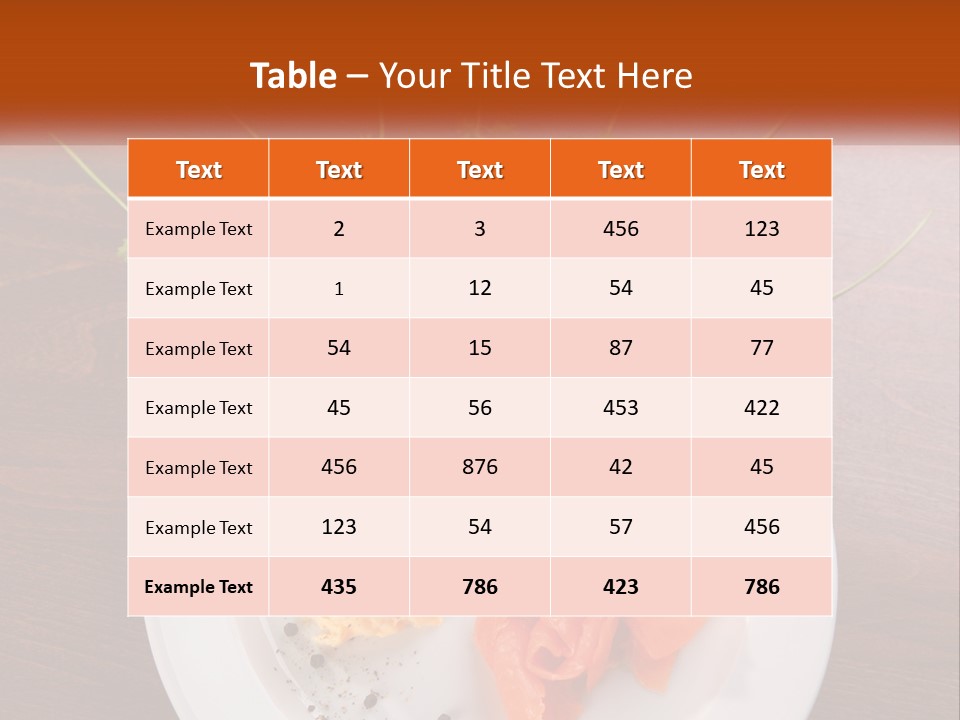 A Plate Of Food On A Wooden Table PowerPoint Template