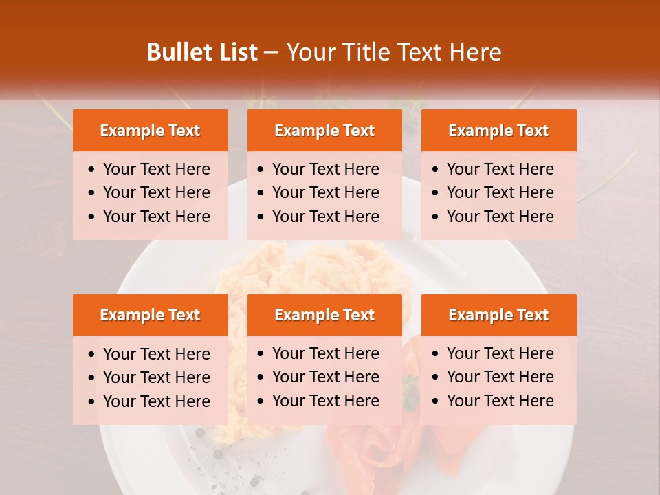 A Plate Of Food On A Wooden Table PowerPoint Template