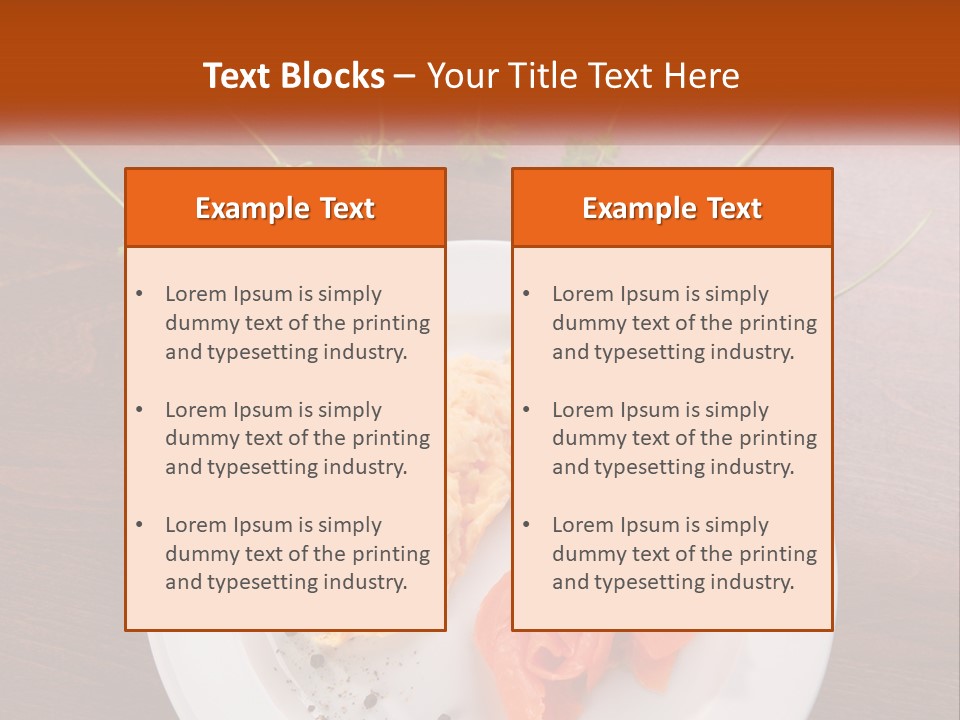 A Plate Of Food On A Wooden Table PowerPoint Template