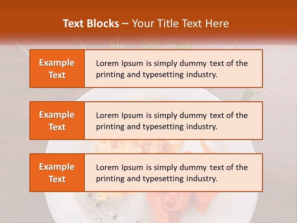 A Plate Of Food On A Wooden Table PowerPoint Template