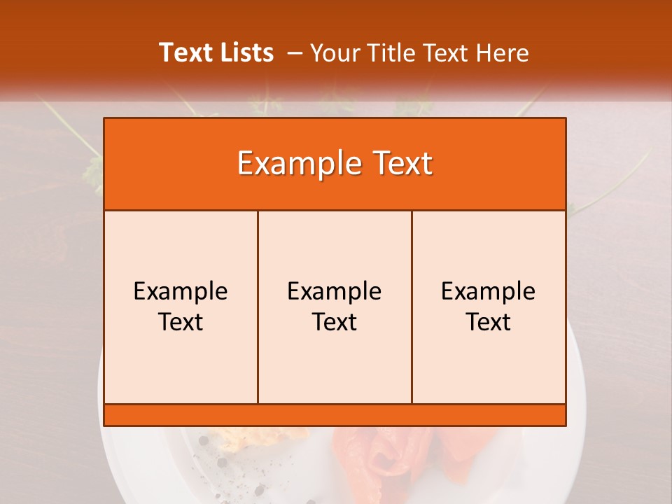 A Plate Of Food On A Wooden Table PowerPoint Template
