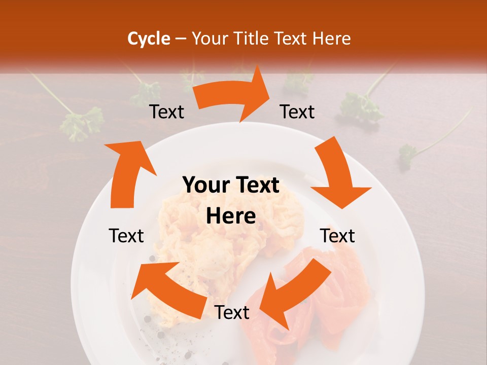 A Plate Of Food On A Wooden Table PowerPoint Template