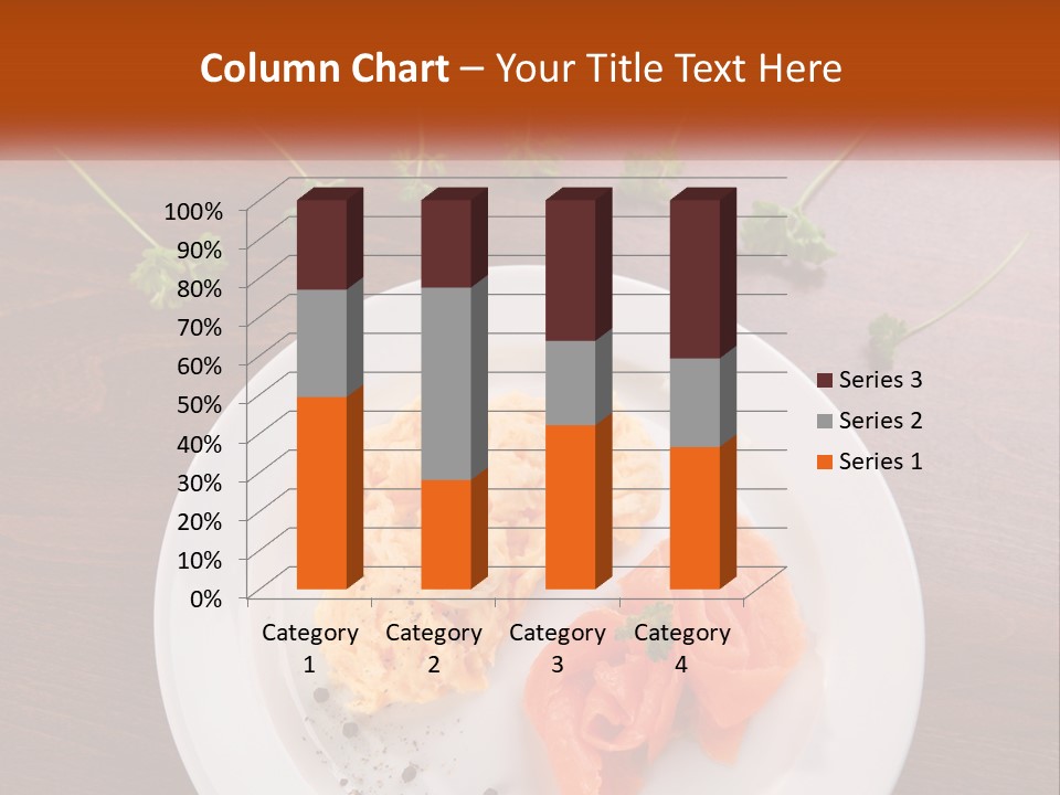 A Plate Of Food On A Wooden Table PowerPoint Template