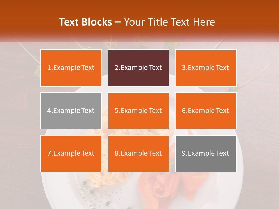 A Plate Of Food On A Wooden Table PowerPoint Template