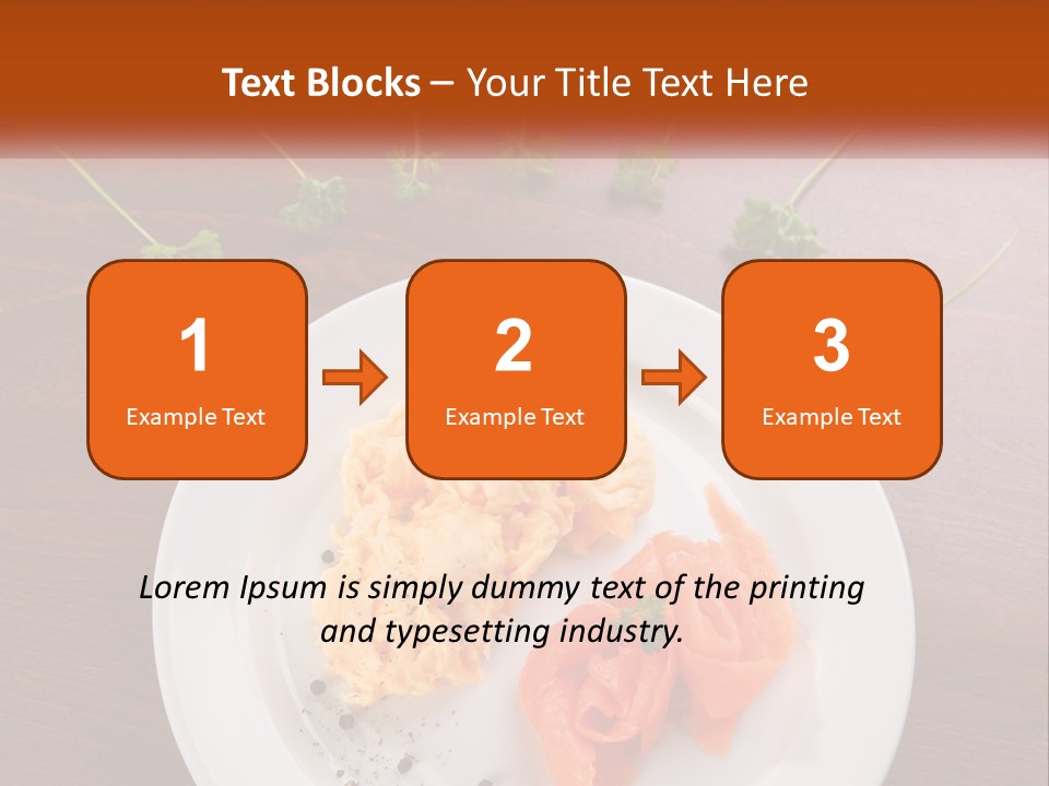 A Plate Of Food On A Wooden Table PowerPoint Template