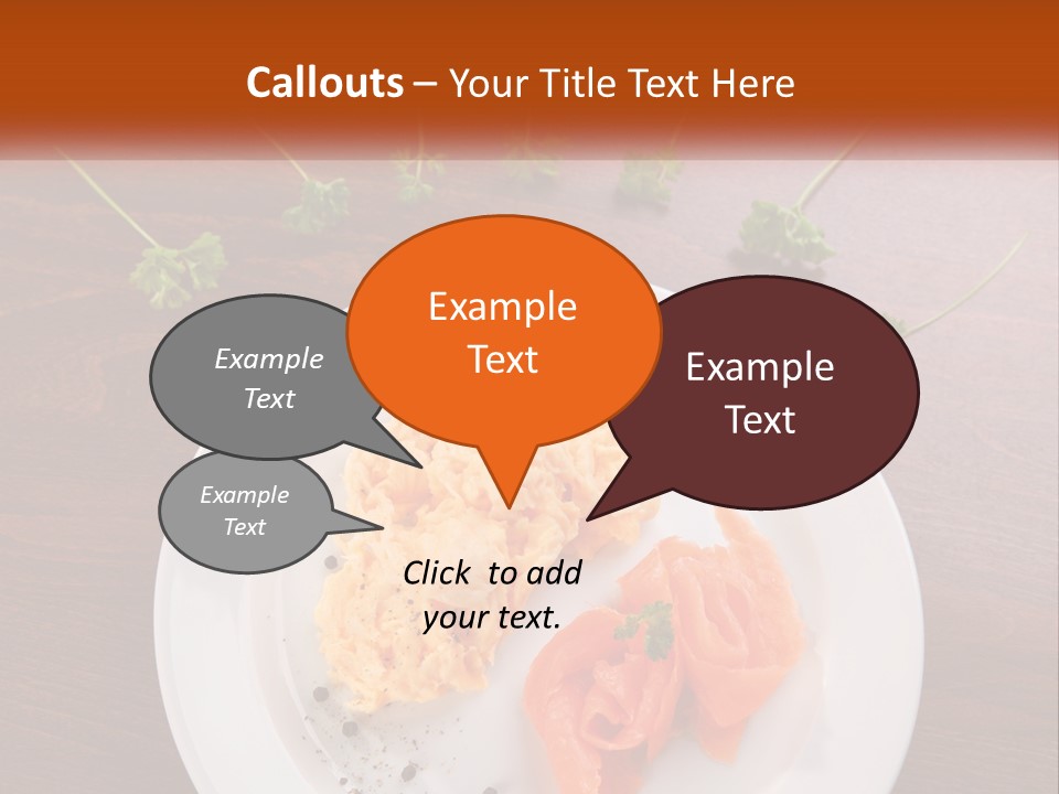 A Plate Of Food On A Wooden Table PowerPoint Template