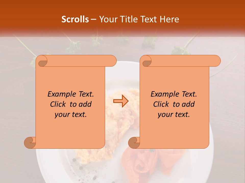 A Plate Of Food On A Wooden Table PowerPoint Template
