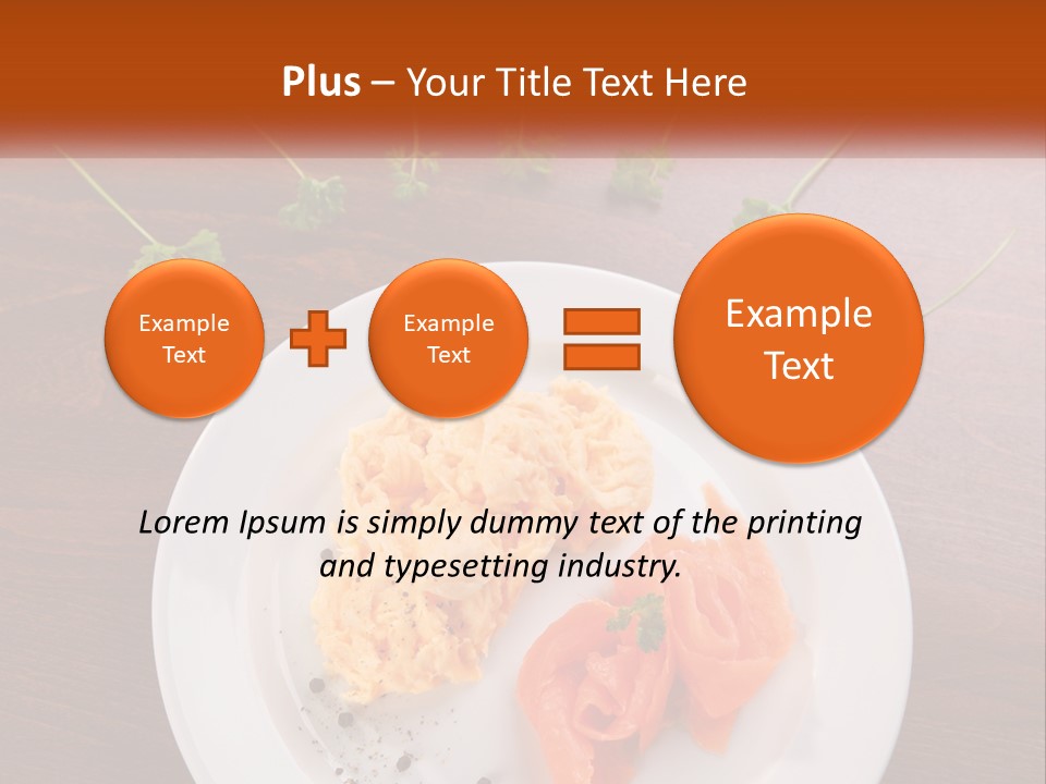 A Plate Of Food On A Wooden Table PowerPoint Template
