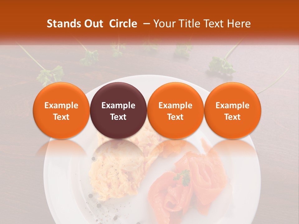 A Plate Of Food On A Wooden Table PowerPoint Template