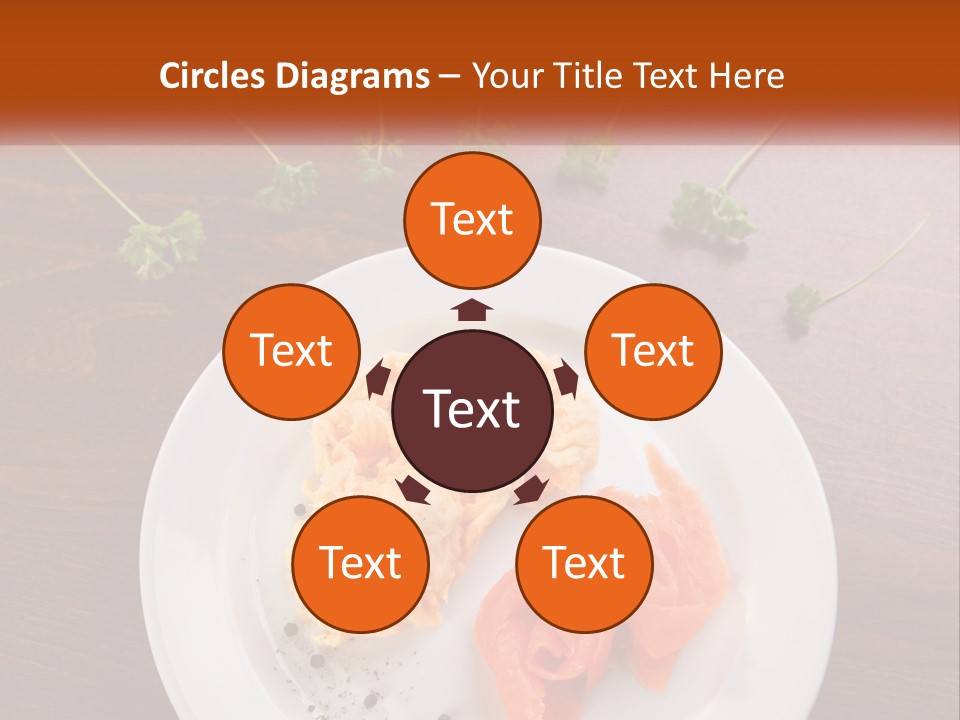 A Plate Of Food On A Wooden Table PowerPoint Template