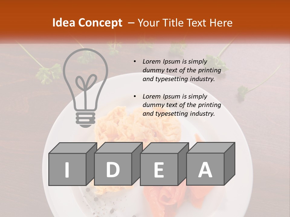 A Plate Of Food On A Wooden Table PowerPoint Template