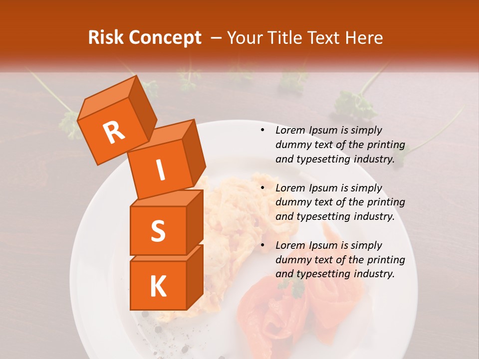 A Plate Of Food On A Wooden Table PowerPoint Template