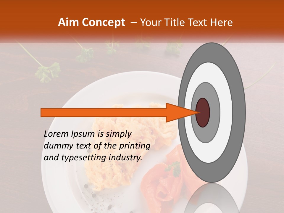 A Plate Of Food On A Wooden Table PowerPoint Template