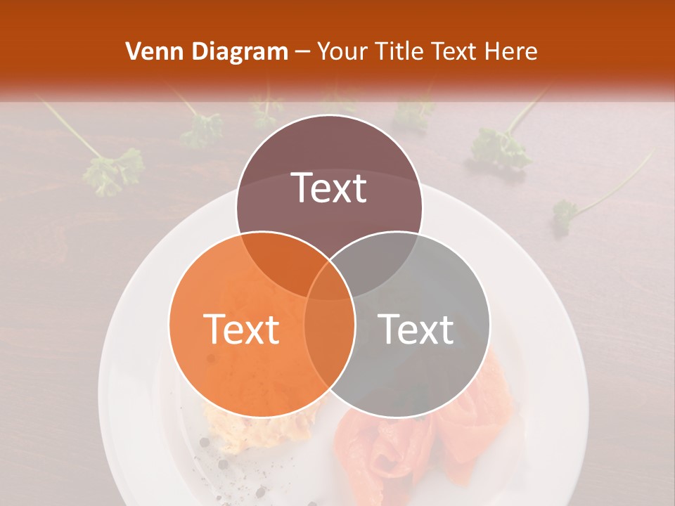 A Plate Of Food On A Wooden Table PowerPoint Template