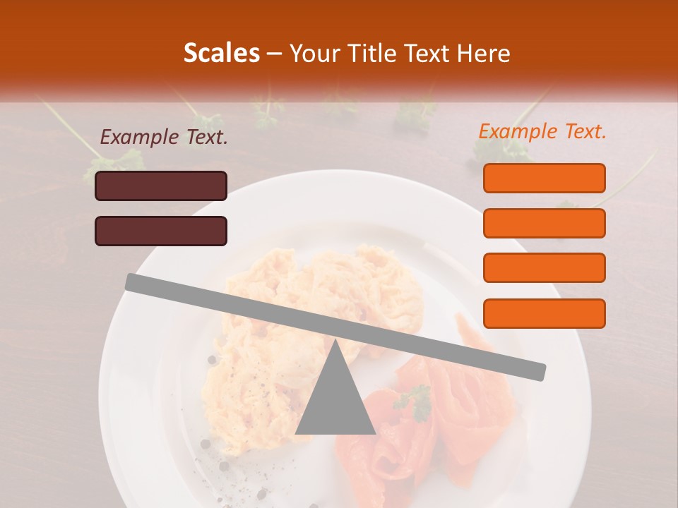 A Plate Of Food On A Wooden Table PowerPoint Template