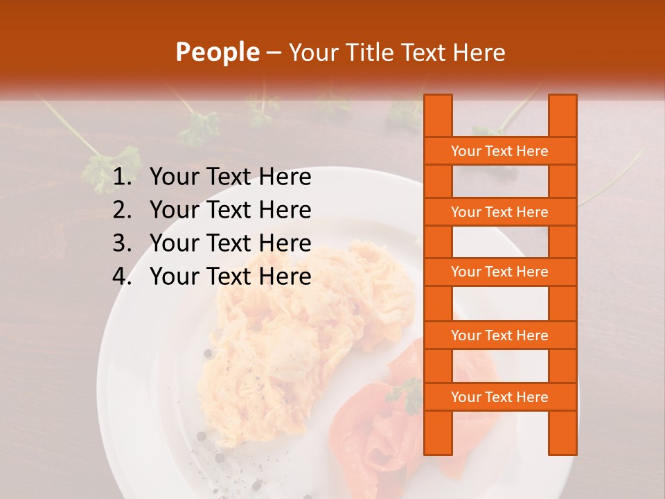 A Plate Of Food On A Wooden Table PowerPoint Template