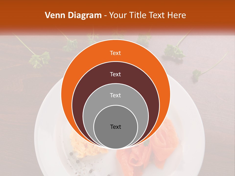 A Plate Of Food On A Wooden Table PowerPoint Template