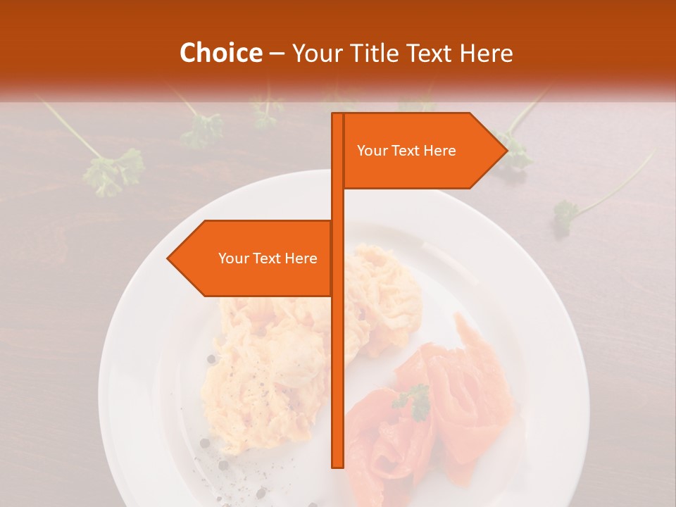 A Plate Of Food On A Wooden Table PowerPoint Template
