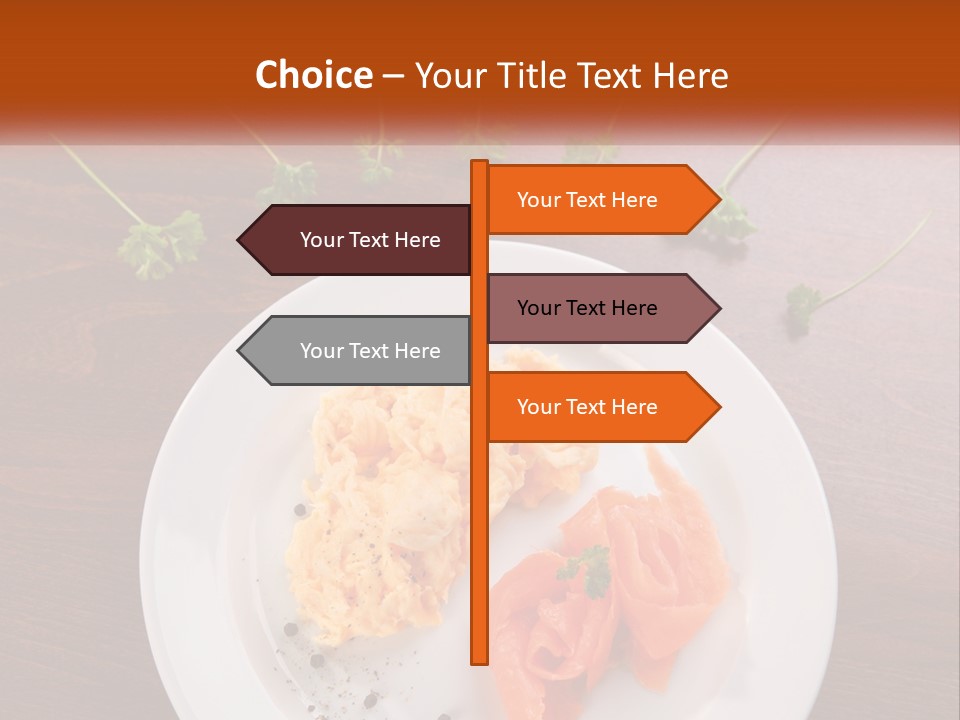A Plate Of Food On A Wooden Table PowerPoint Template