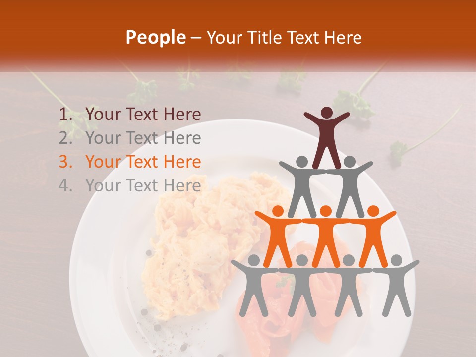 A Plate Of Food On A Wooden Table PowerPoint Template